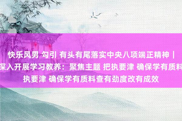 快乐风男 勾引 有头有尾落实中央八项端正精神｜河北各部门各单元深入开展学习教养：聚焦主题 把执要津 确保学有质料查有劲度改有成效