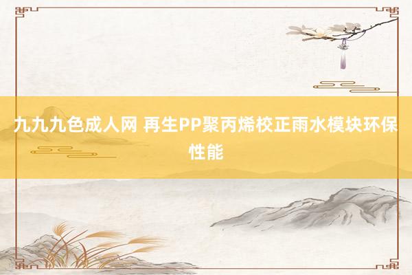 九九九色成人网 再生PP聚丙烯校正雨水模块环保性能