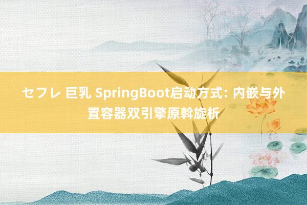 セフレ 巨乳 SpringBoot启动方式: 内嵌与外置容器双引擎原斡旋析